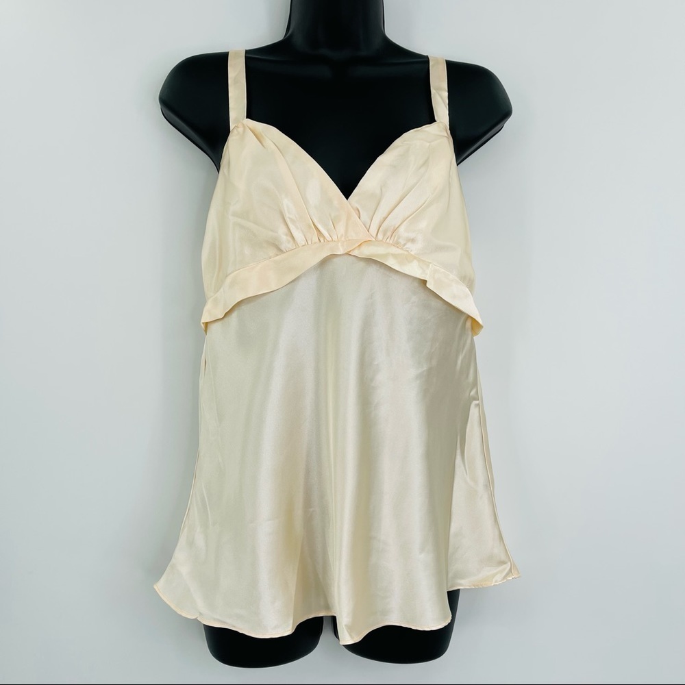 Flora Satin Diva Camisole V Neck Top Womens M Blush Dusty Pink Peach Y2K‎